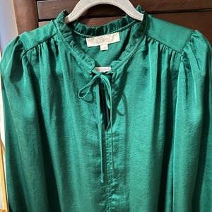 Loft emerald green blouse
